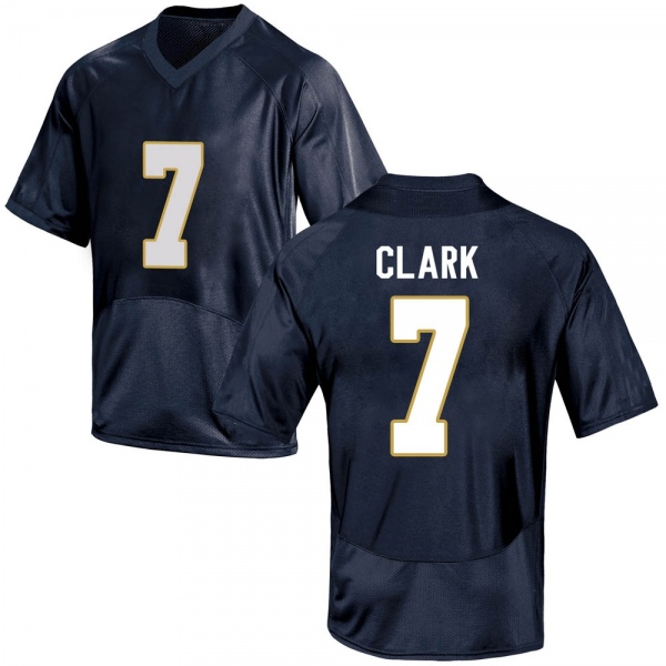 Brendon Clark Notre Dame Fighting Irish NCAA Men's #7 Navy Blue Game College Stitched Football Jersey VJQ2755KM